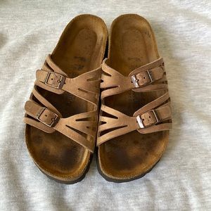 Birkenstock 36 soft footbed granada, tobacco, EUC.